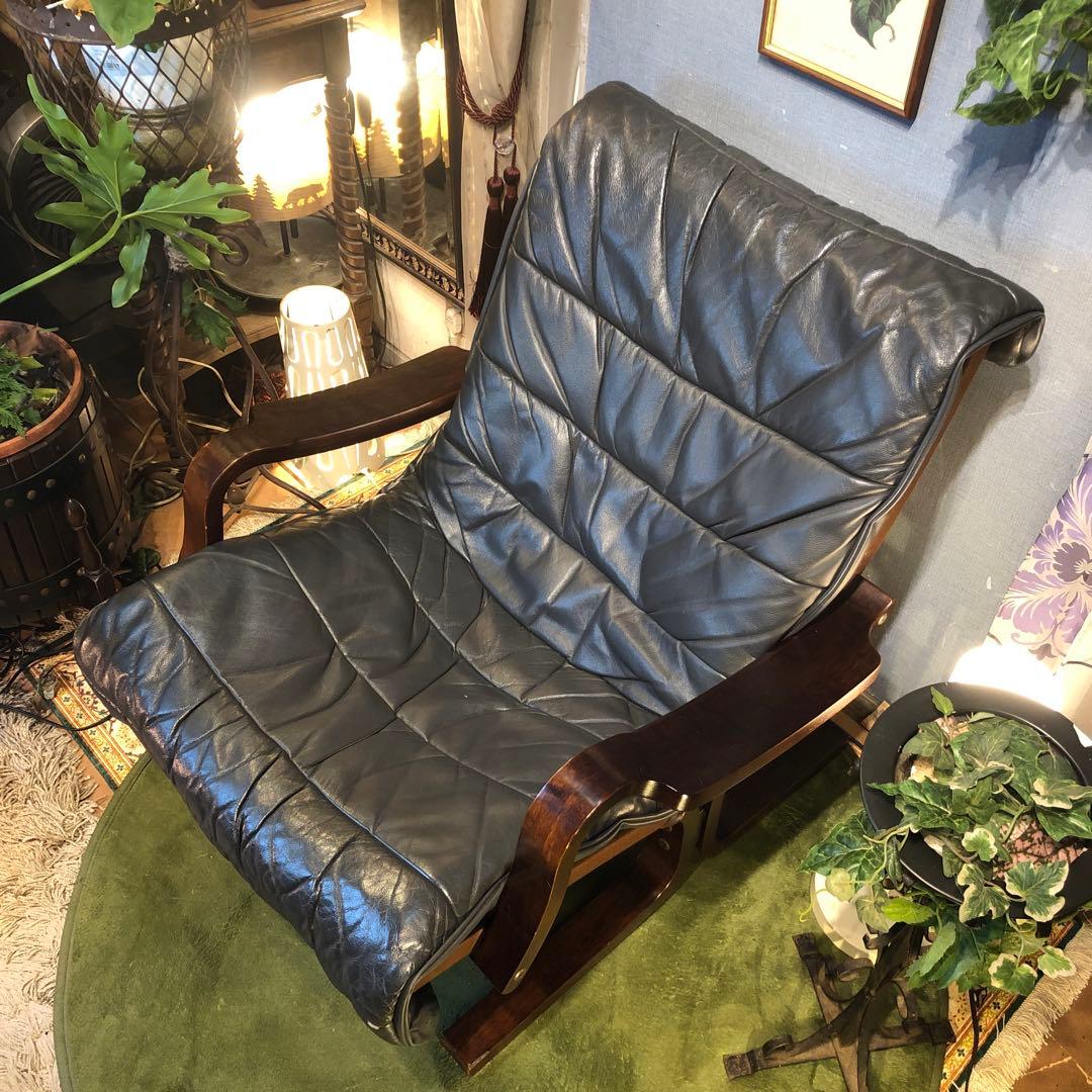 Sale ヴィンテージ 富士ファニチャー　本革　曲げ木ソファ