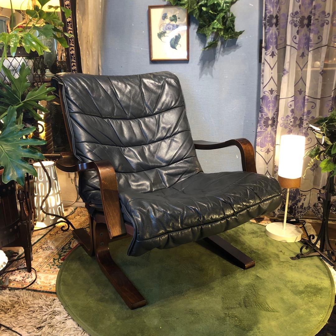 Sale ヴィンテージ 富士ファニチャー　本革　曲げ木ソファ