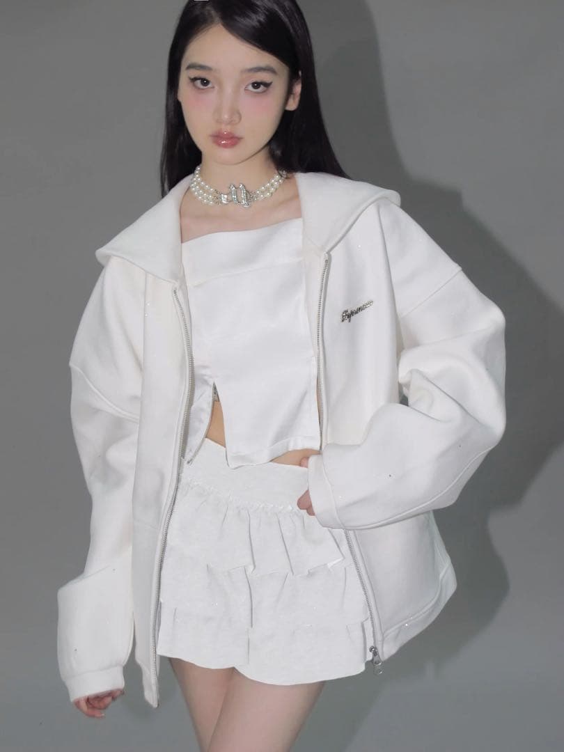 andwang kirakira zip upパーカー