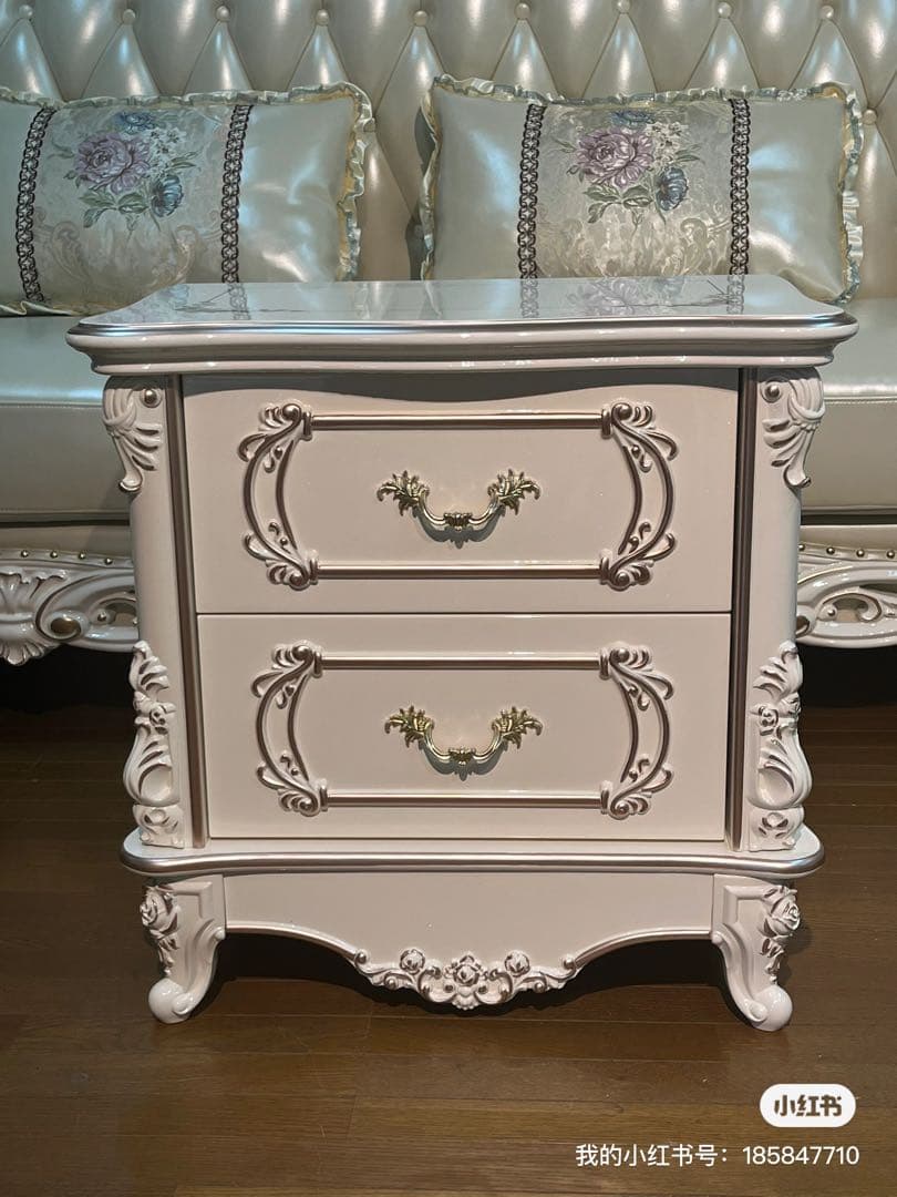 アンティーク 2段チェスト ベットサイド 姫系 姫かわ 収納 ロココ調