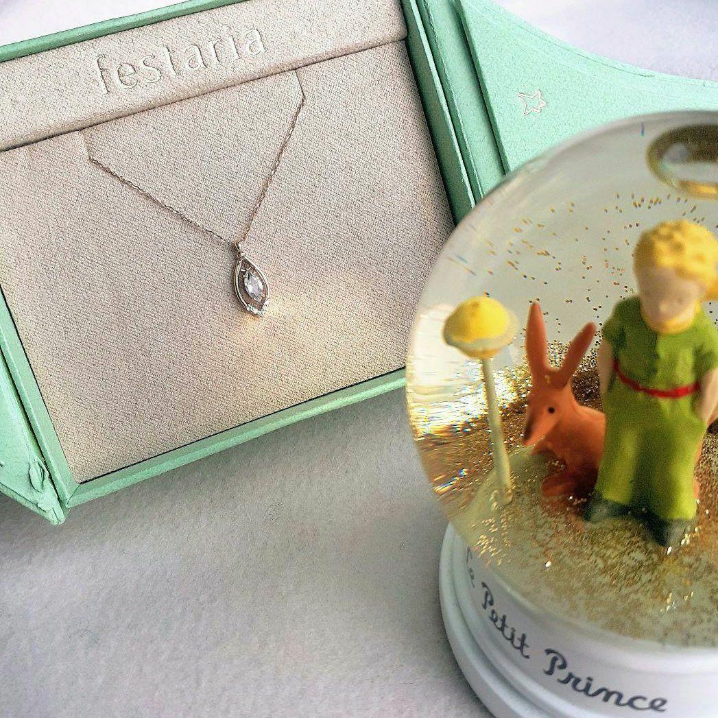フェスタリア　k10　YG トパーズ　ダイヤモンド　ネックレス　星の王子さま