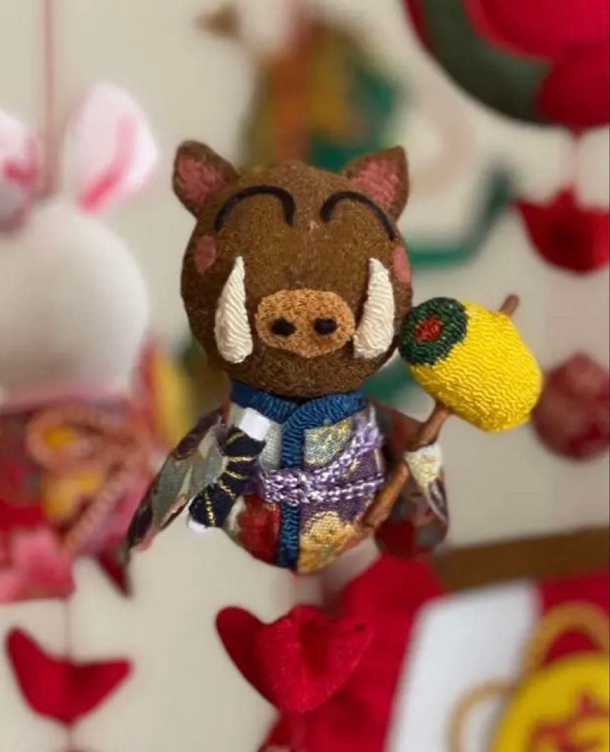 十二支の吊るし雛(木目込みまり　梅)