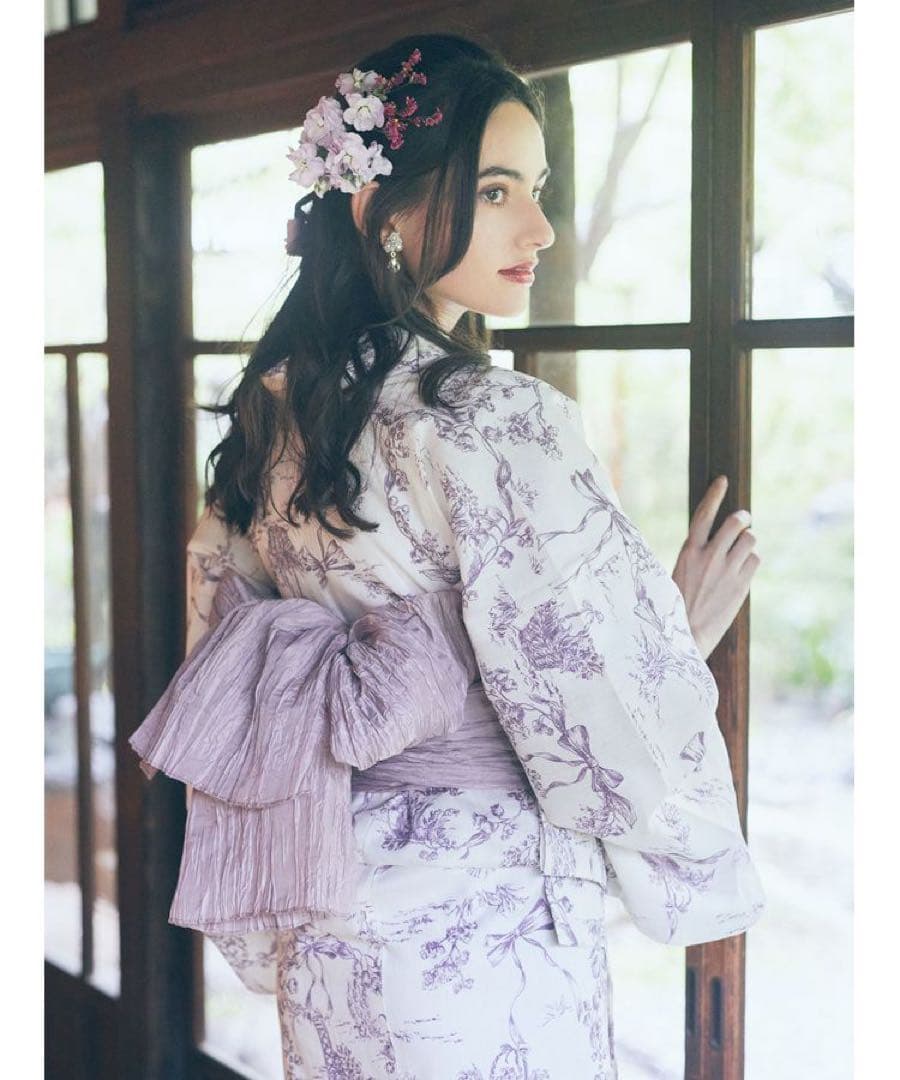 未開封Maison de FLEURミュゲリボン浴衣