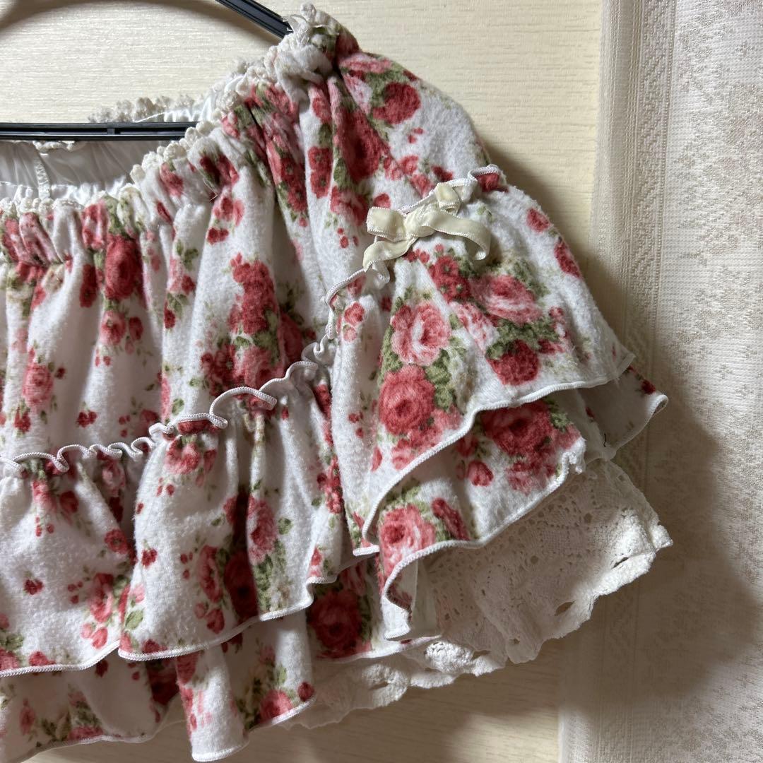 LI Z LISA フラワープリント フリルミニスカート