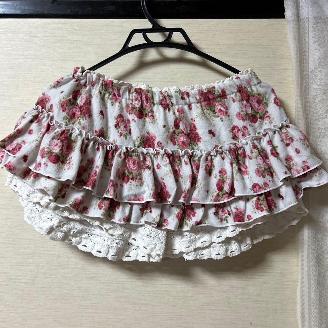 LI Z LISA フラワープリント フリルミニスカート