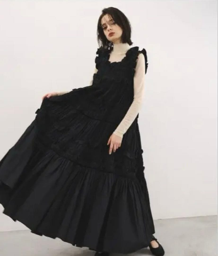 PERNA ギャザーキャミワンピース L