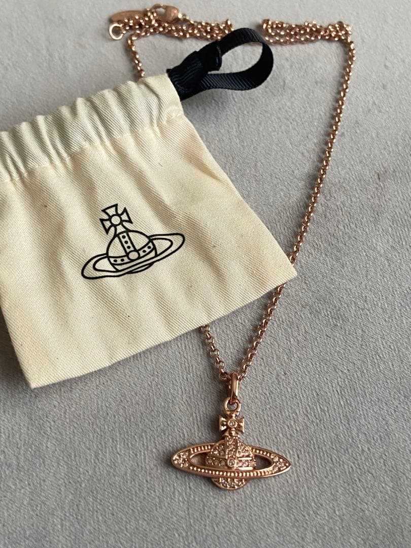 土星モチーフ ネックレス ローズゴールド