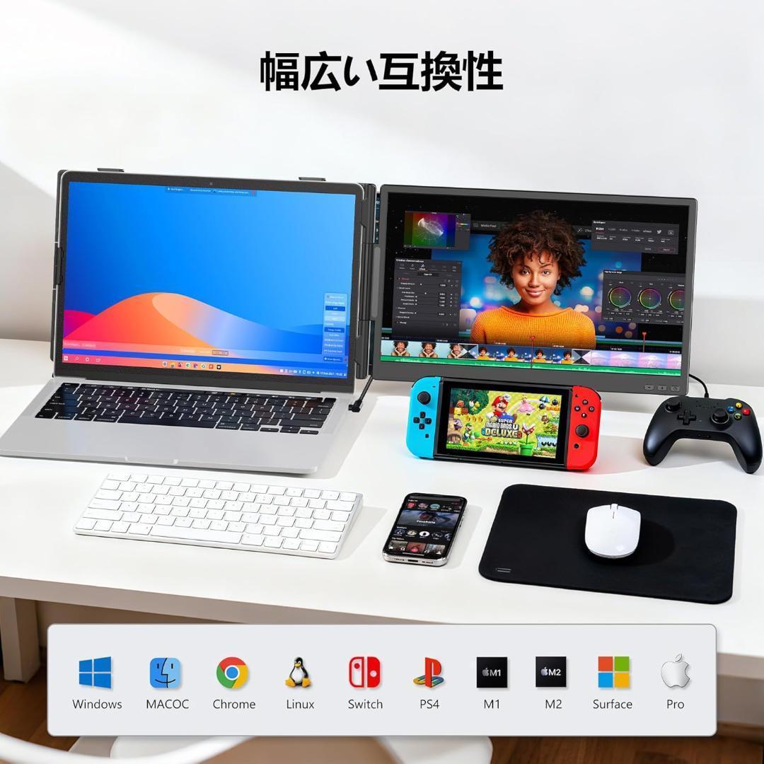 み*つ様 デュアルモニター 14インチ USB-C/HDMIポート付き　モニタ拡