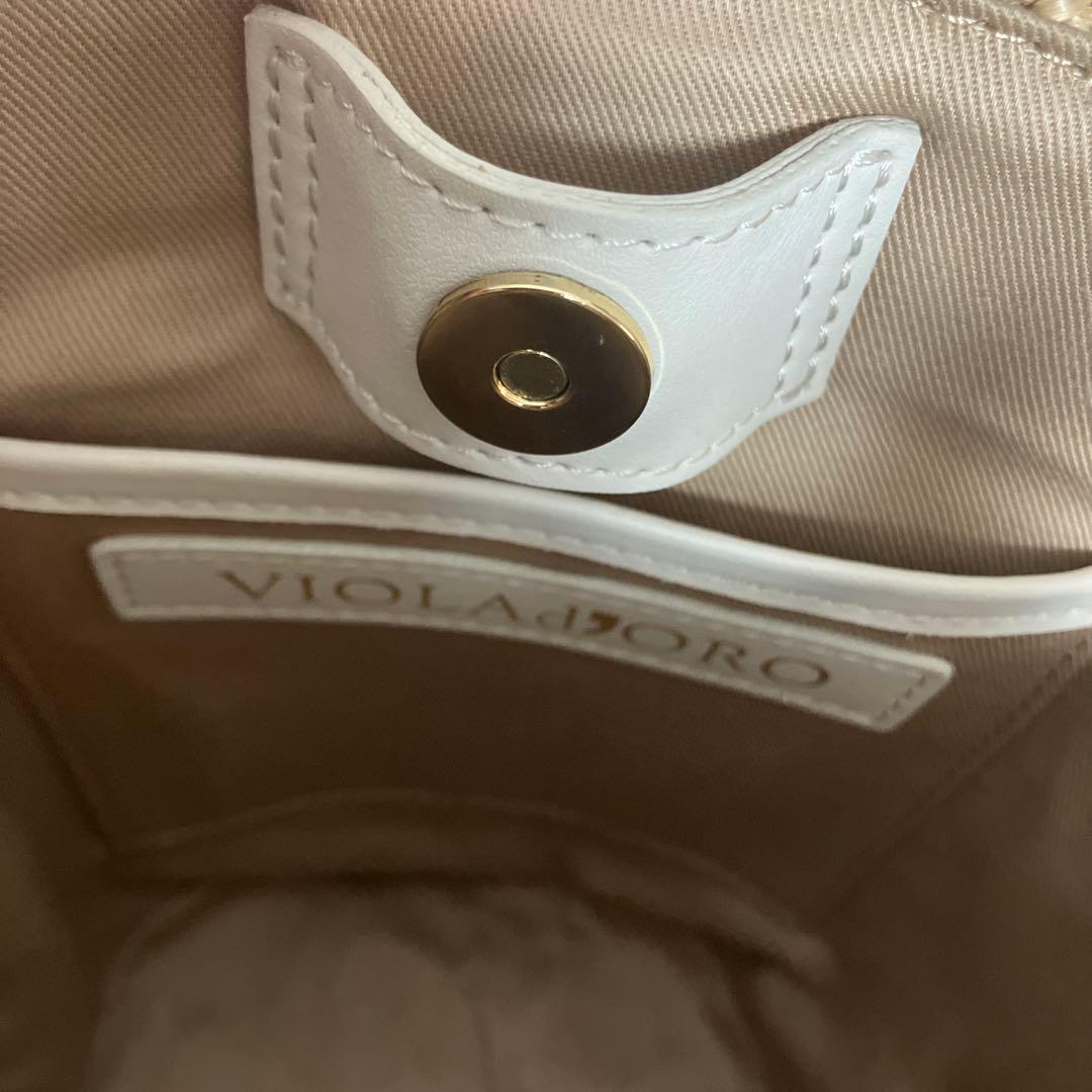 VIOLA DORO ヴィオラドーロ かごバック　白