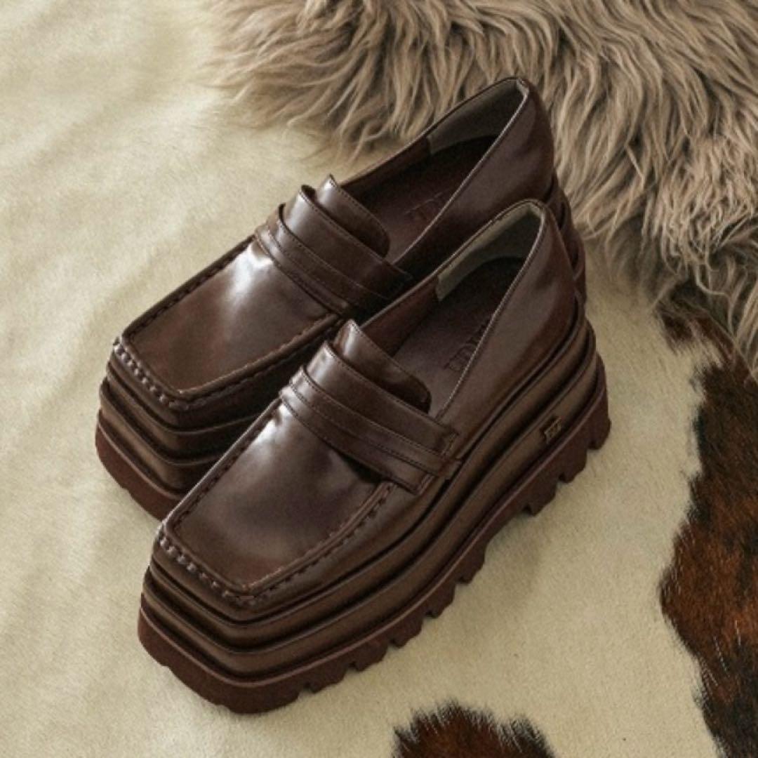 darich エナメルプラットフォームローファー　ブラウン　Sサイズ