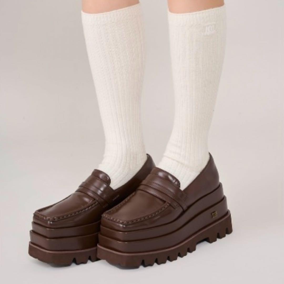 darich エナメルプラットフォームローファー　ブラウン　Sサイズ