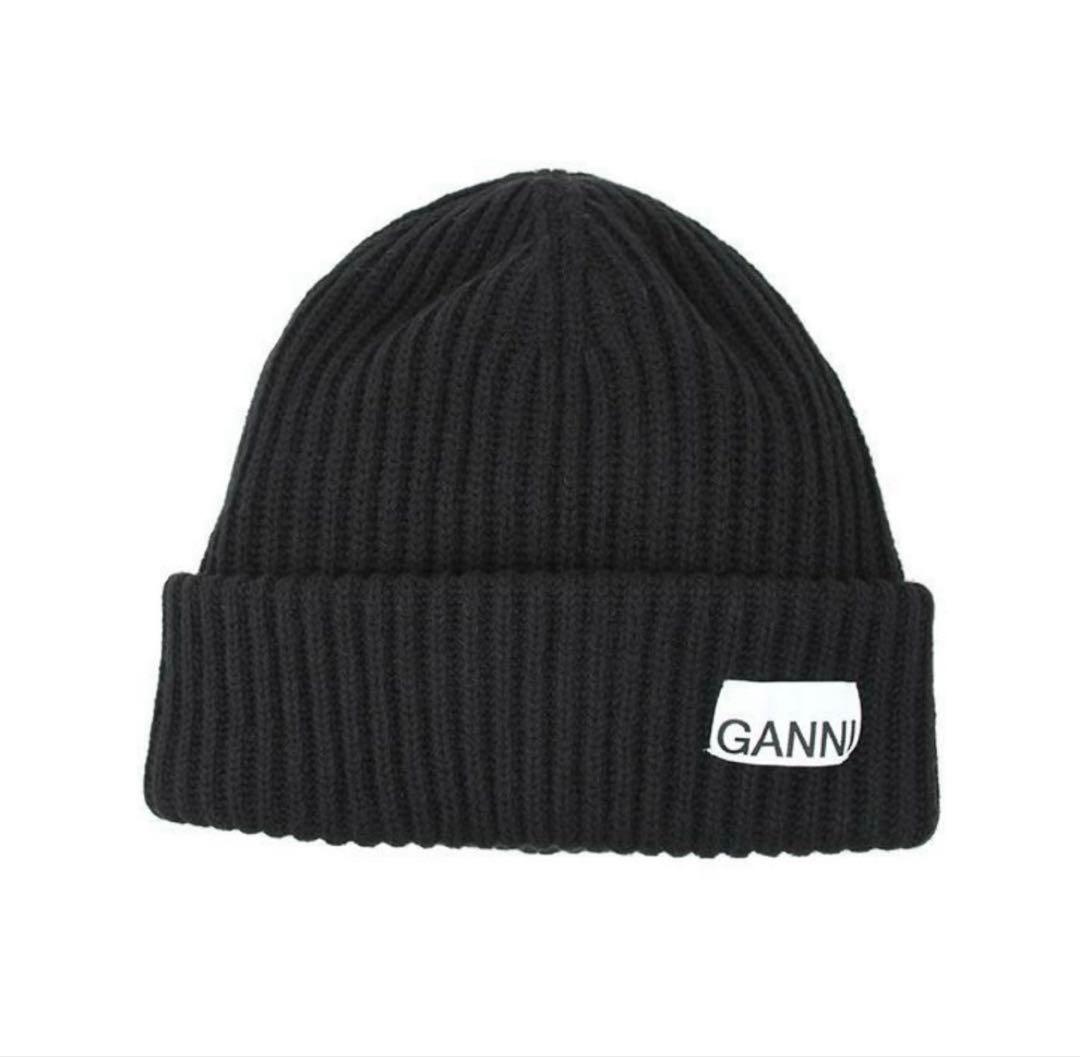 GANNI ブラック ニット帽