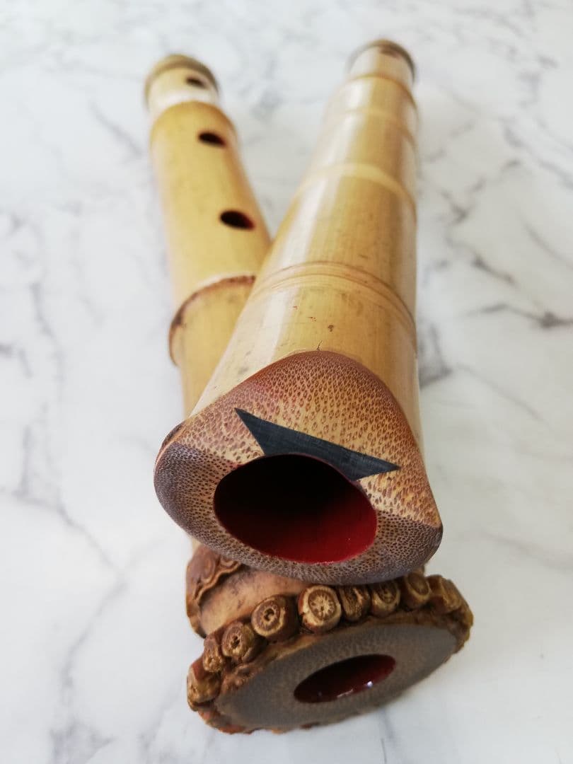 尺八本体 竹製 　琴古流5孔　2印　57.5㌢　1.9寸管