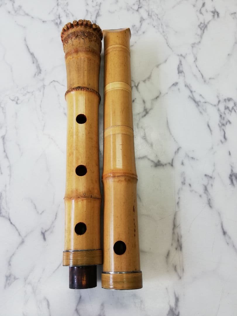 尺八本体 竹製 　琴古流5孔　2印　57.5㌢　1.9寸管