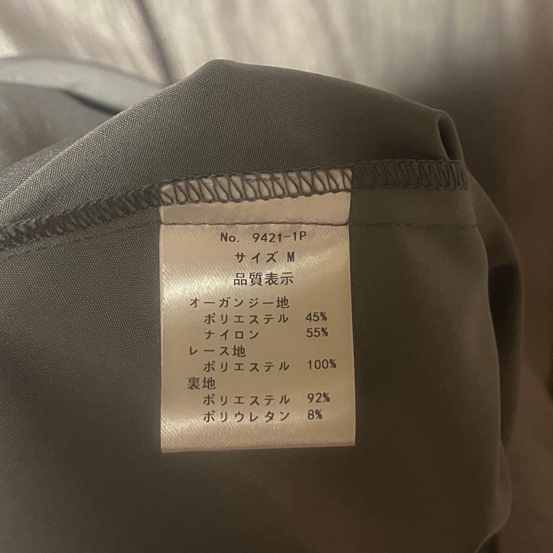 Kana モチーフレース シアーワンピース /オケージョンドレス / グレー