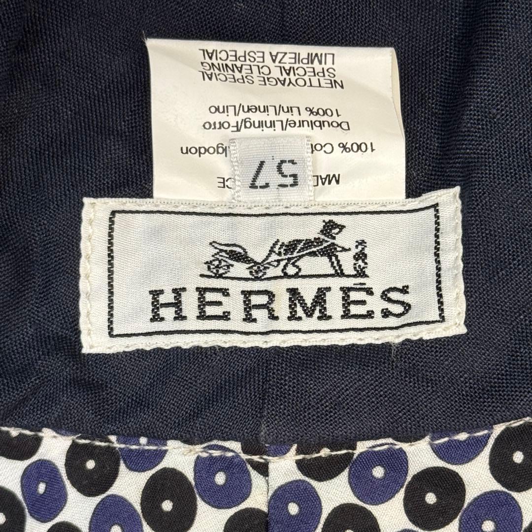 t*t様 【美品】 エルメス バケットハット コットン ネイビー 57 HERM