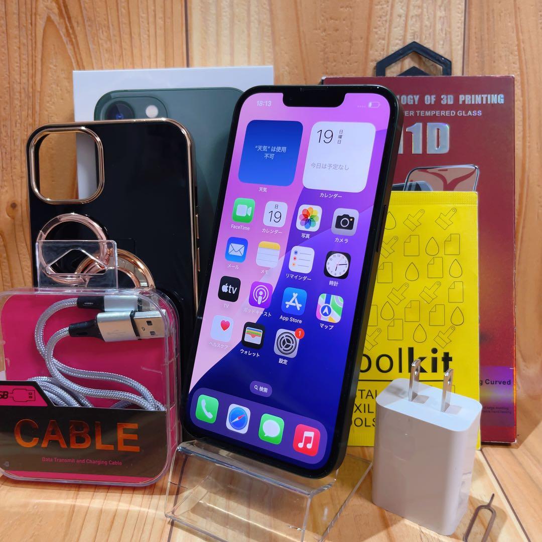 SIMフリー 本体 iPhone 13 128 GB グリーン 534 電池良好