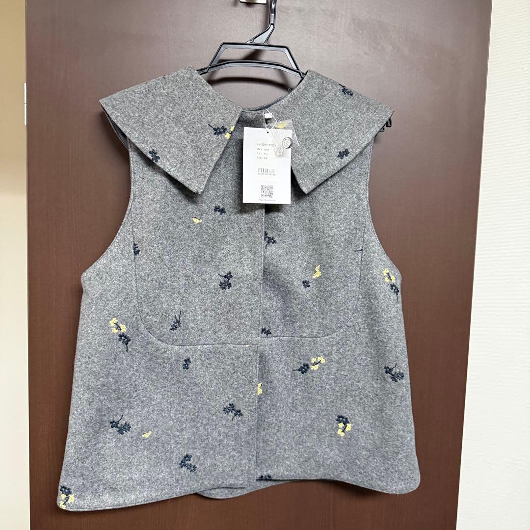 新品タグ付き　Donoban ドノバン　フラワー刺繍ジレ