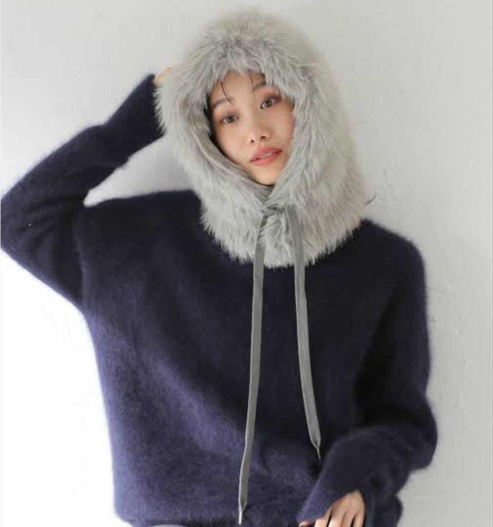 KIJIMA TAKAYUKI フーディキャップ　ファー付き帽子