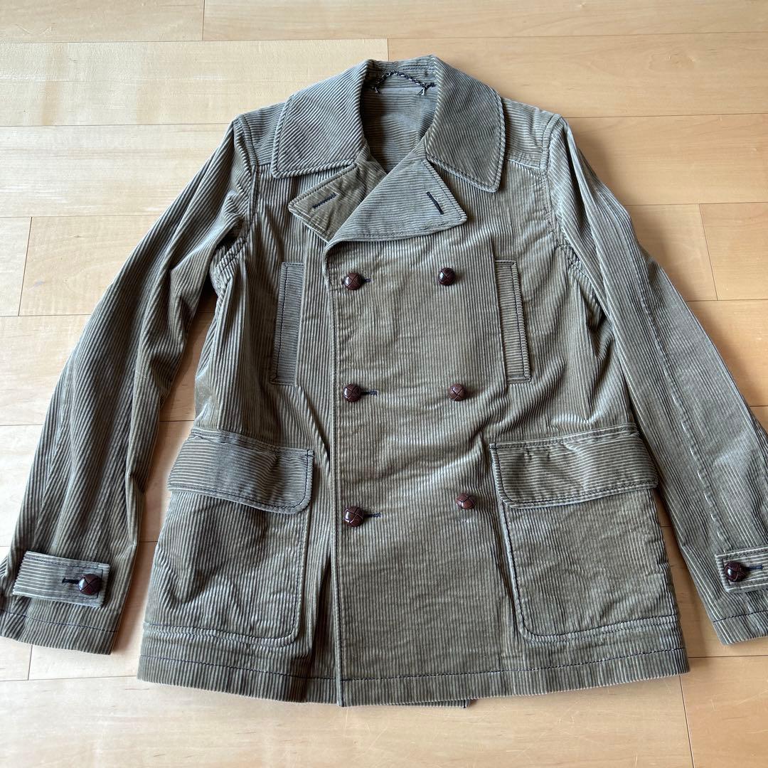 ナンバーナイン　ジョージ期　コーデュロイ　Pコート ベージュ