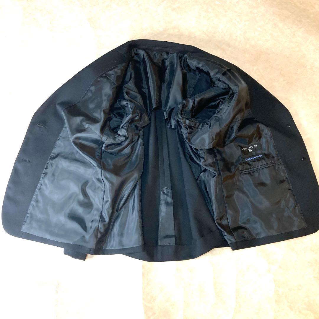 美品 アオキ レミュー セットアップ 黒　スカートスーツ　上５L下6L洗える