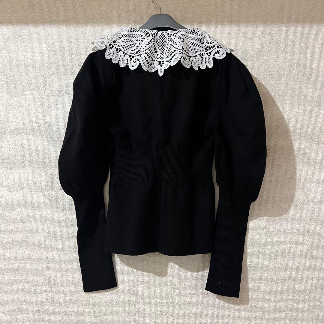 JILL STUART ジルスチュアート レースカラーニットカーディガン