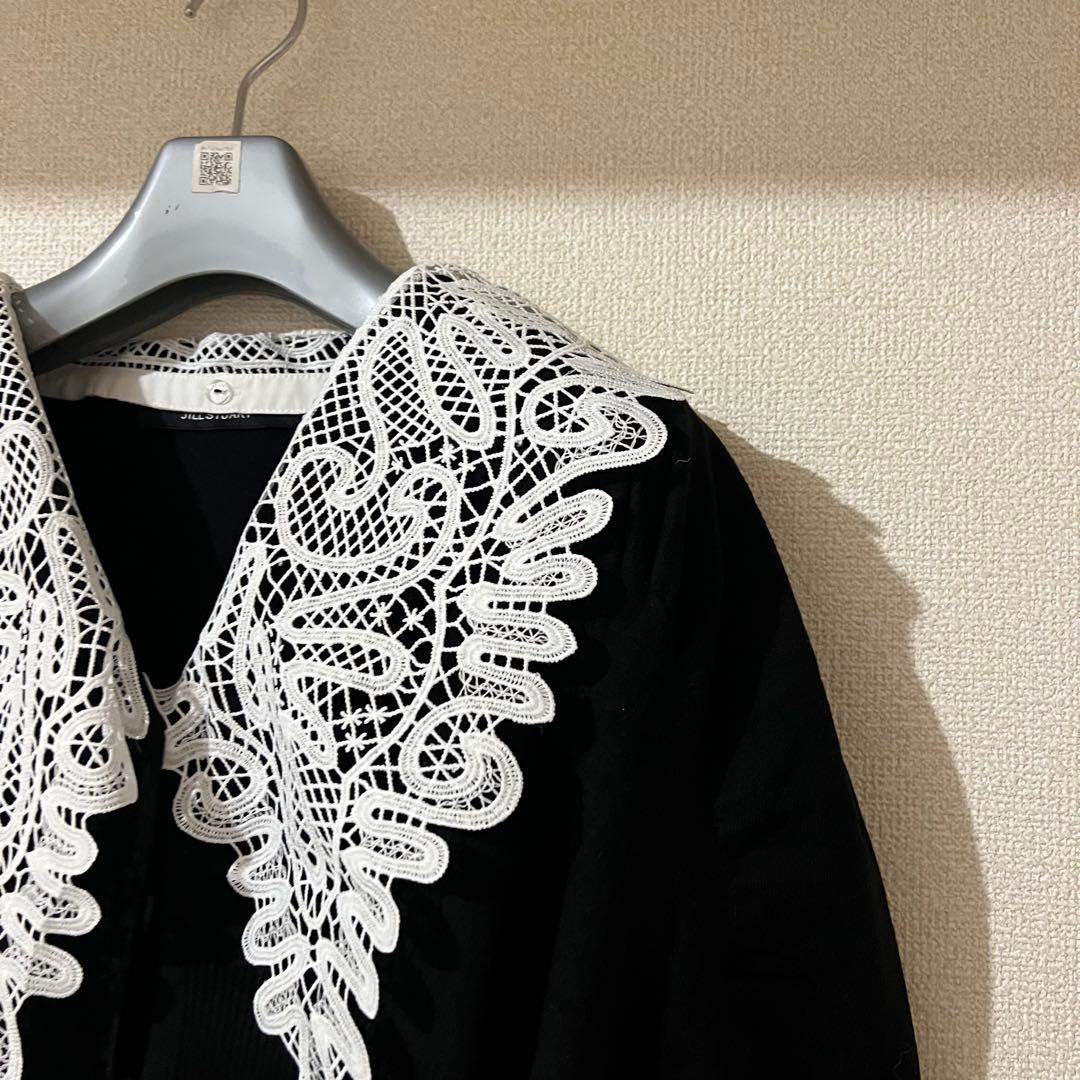 JILL STUART ジルスチュアート レースカラーニットカーディガン