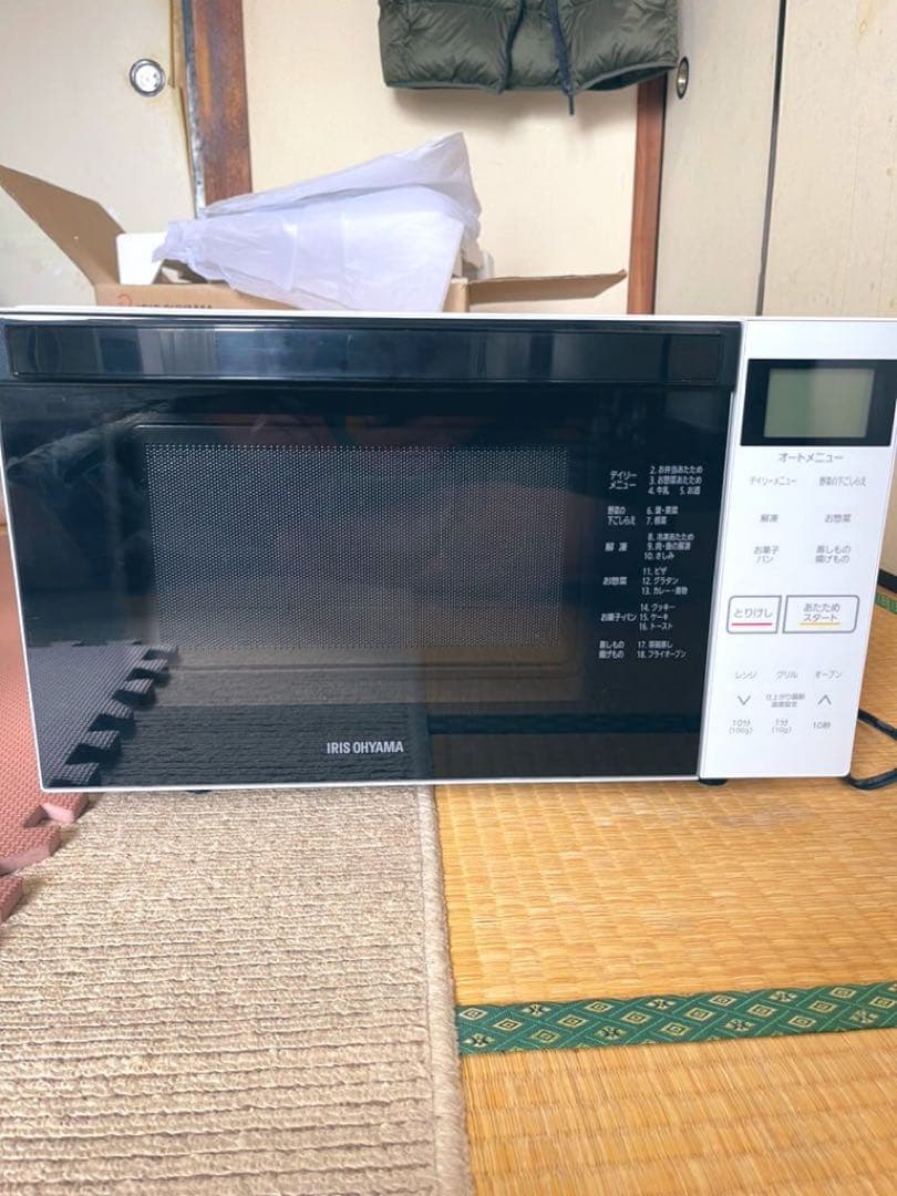 【ほぼ未使用】アイリスオーヤマ  オーブンレンジ　MO-F1807-W
