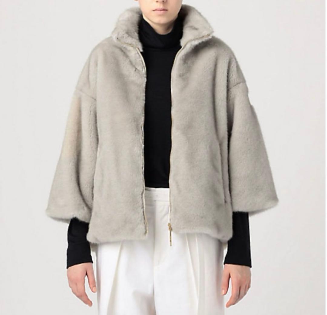 【美品】TATRAS トゥモローランド 別注 エコファーコート グレー S