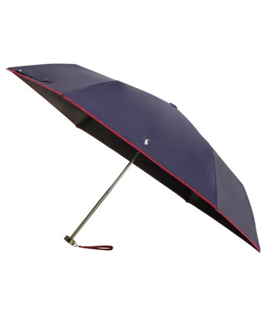 新品 ポロラルフローレン　折りたたみ　日傘 晴雨兼用 ネイビー ダークブルー