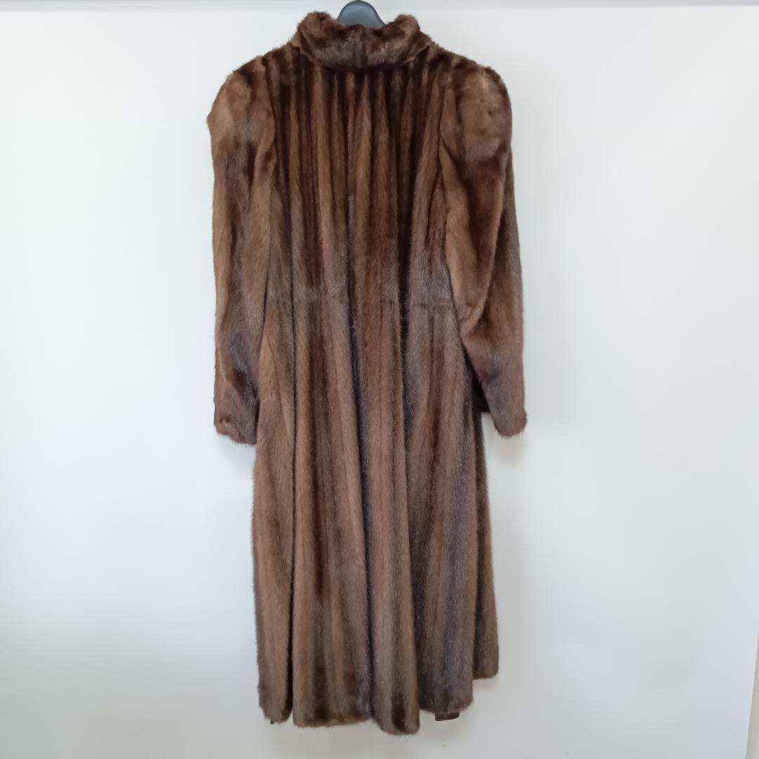 SAGA MINK ロングコート 毛皮 ブラウン リアルファー スタンドカラー