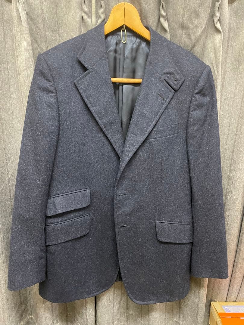 美品 DUNHILL ウールテーラードジャケット 3つボタン ネイビー ダンヒル