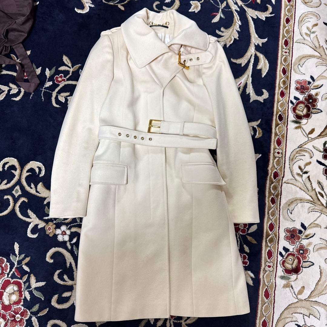 GUCCI ホワイト トレンチコート ベルト付き