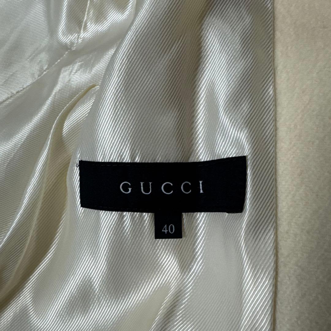 GUCCI ホワイト トレンチコート ベルト付き