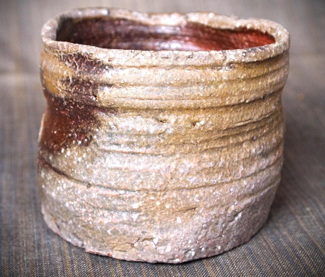 人気作家★荻野雅也【師：太田富夫】備前《窯変》碗★共箱・布