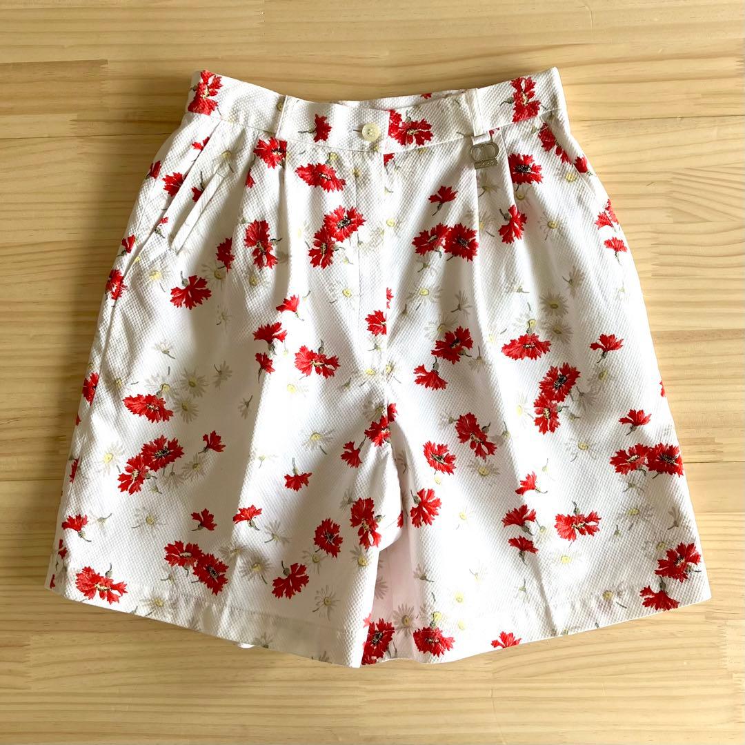 良品 Christian Dior ショートパンツ 花柄 80s vintage
