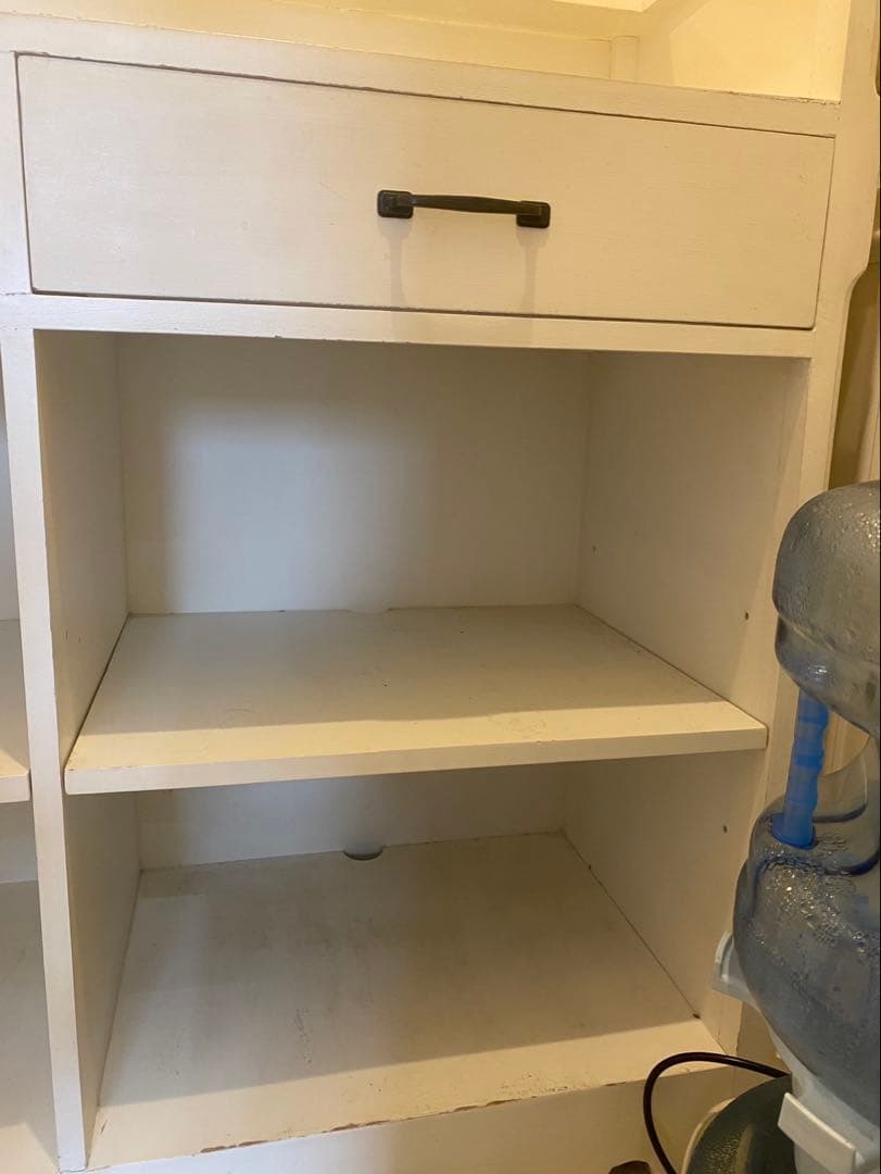 ホワイトカウンターテーブル 引き出し付き