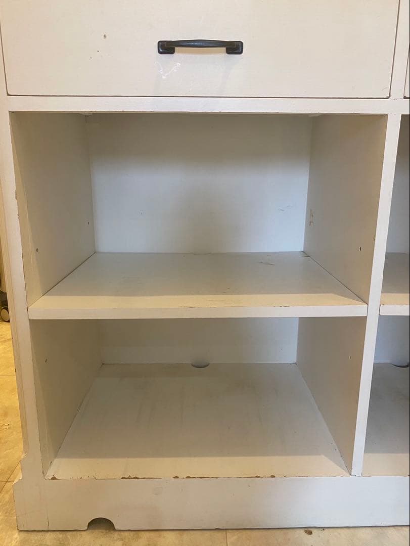 ホワイトカウンターテーブル 引き出し付き