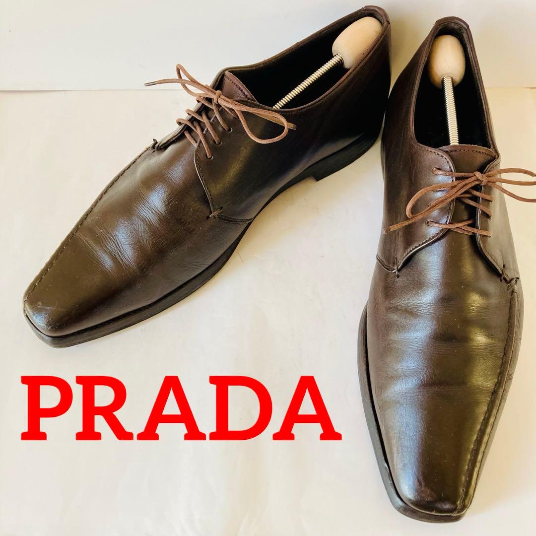 PRADA プラダ 濃茶 革靴 27cm 除菌・消臭済み