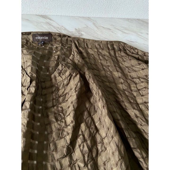 00s eskandar モモンガシルエット シルク100% HAORI シャツ