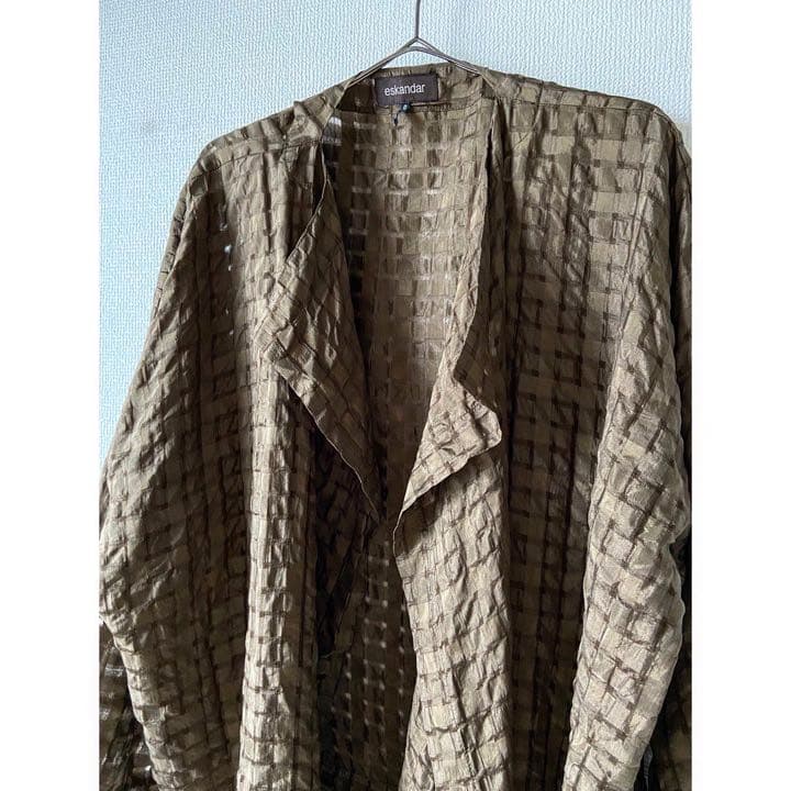 00s eskandar モモンガシルエット シルク100% HAORI シャツ
