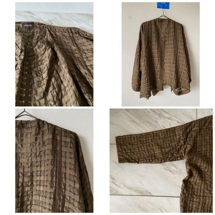 00s eskandar モモンガシルエット シルク100% HAORI シャツ