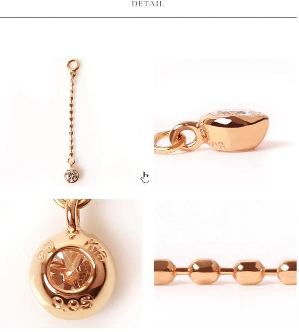 K18YG ダイヤモンド マイクロヌードチェーン 片耳用 オレフィーチェ