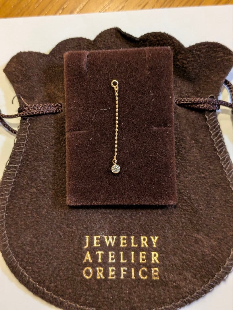 K18YG ダイヤモンド マイクロヌードチェーン 片耳用 オレフィーチェ