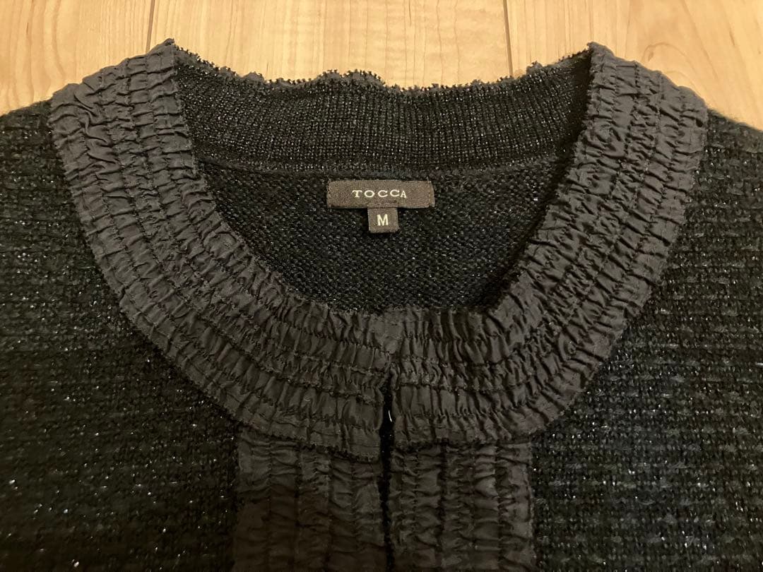 ほぼ未使用　TOCCA トッカ　ラメツイードニットジャケット　ニットカーディガン