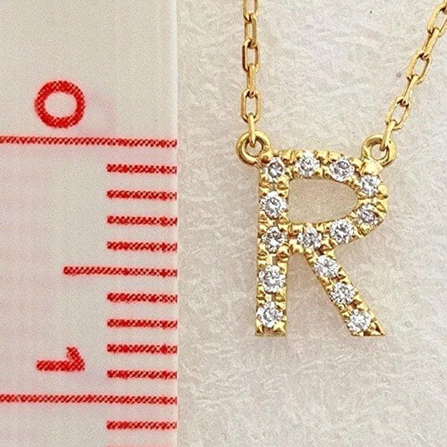 AHKAH 18K ダイヤモンドネックレス イニシャルR