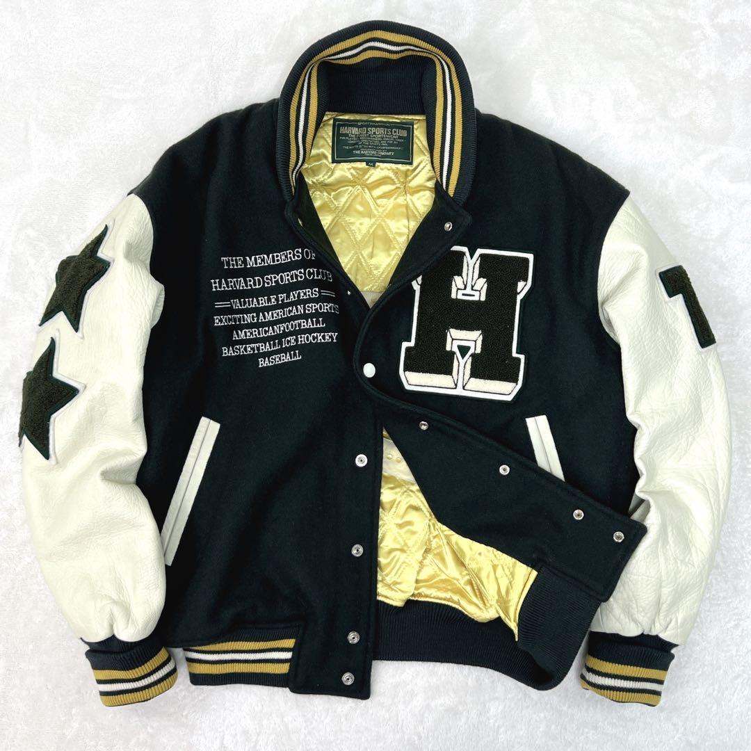 極稀少✨ HARVARD ハーバード　90s　スタジャン　本革スリーブ　ワッペン