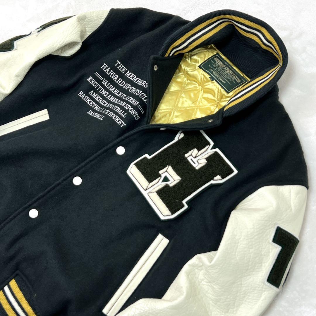 極稀少✨ HARVARD ハーバード　90s　スタジャン　本革スリーブ　ワッペン