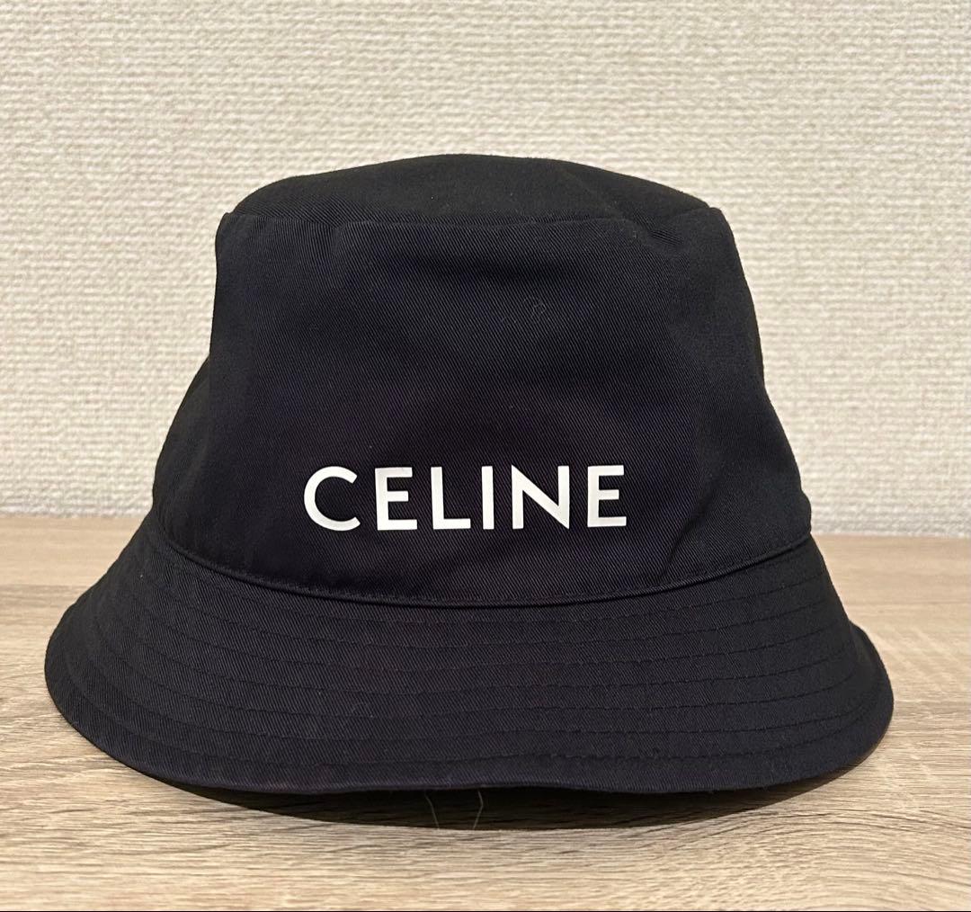 CELINE ブラック バケットハット　ユニセックス　レディース　Mサイズ