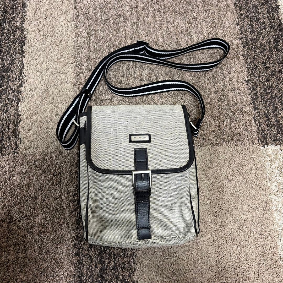 グレー キャンバス ショルダーバッグ